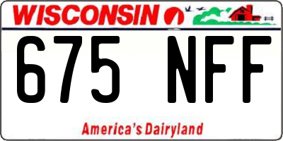 WI license plate 675NFF