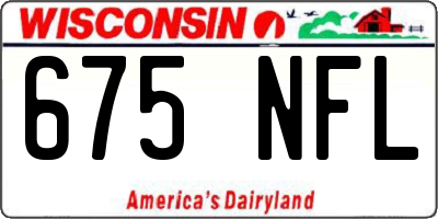WI license plate 675NFL
