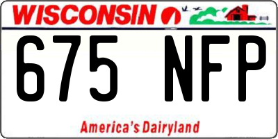 WI license plate 675NFP