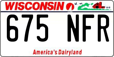 WI license plate 675NFR