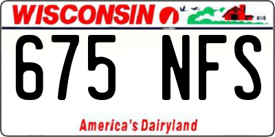 WI license plate 675NFS