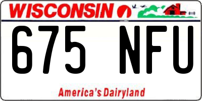WI license plate 675NFU