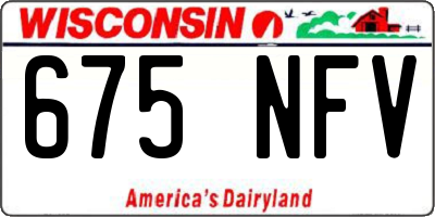 WI license plate 675NFV