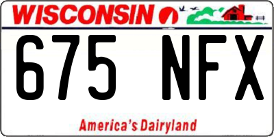 WI license plate 675NFX