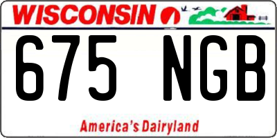 WI license plate 675NGB