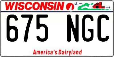 WI license plate 675NGC