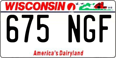 WI license plate 675NGF