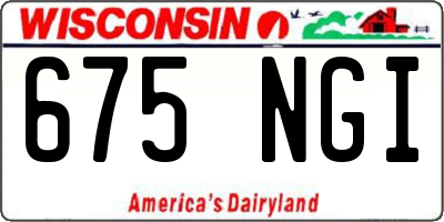 WI license plate 675NGI