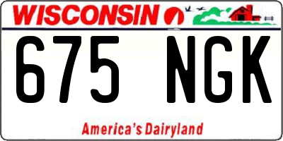 WI license plate 675NGK