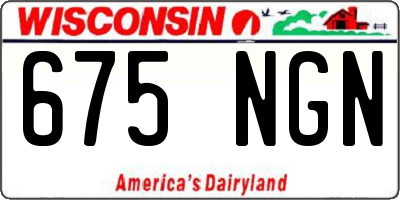 WI license plate 675NGN