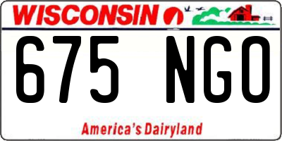 WI license plate 675NGO