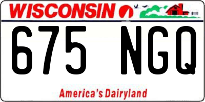 WI license plate 675NGQ