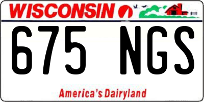 WI license plate 675NGS