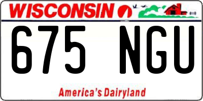 WI license plate 675NGU