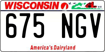 WI license plate 675NGV