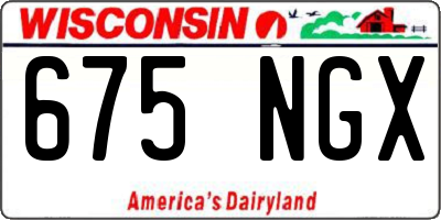 WI license plate 675NGX