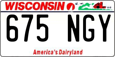 WI license plate 675NGY