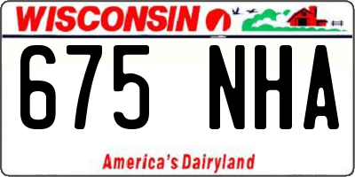 WI license plate 675NHA