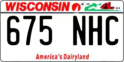 WI license plate 675NHC