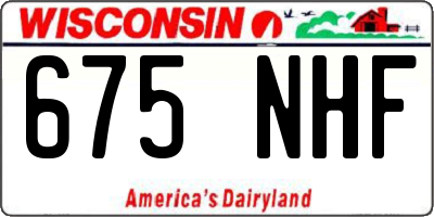 WI license plate 675NHF
