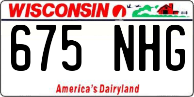 WI license plate 675NHG