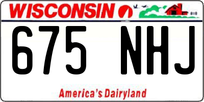 WI license plate 675NHJ