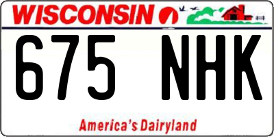 WI license plate 675NHK