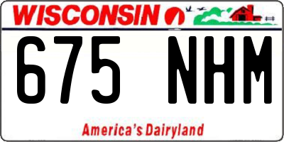 WI license plate 675NHM