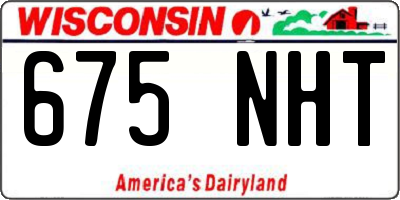 WI license plate 675NHT