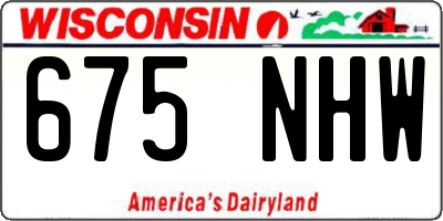 WI license plate 675NHW