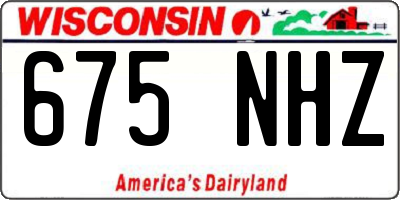 WI license plate 675NHZ
