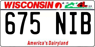 WI license plate 675NIB