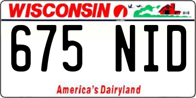 WI license plate 675NID