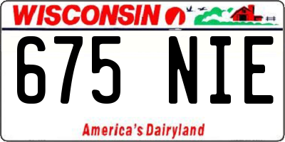 WI license plate 675NIE