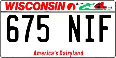 WI license plate 675NIF
