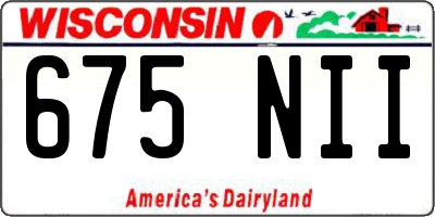WI license plate 675NII