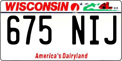 WI license plate 675NIJ