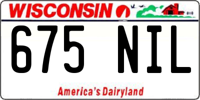 WI license plate 675NIL