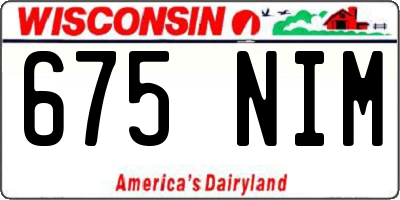 WI license plate 675NIM