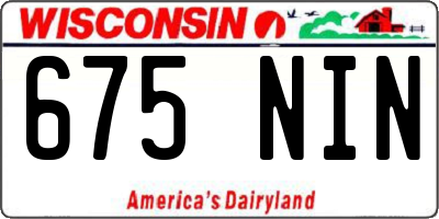 WI license plate 675NIN