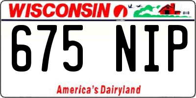 WI license plate 675NIP