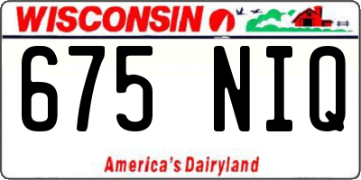 WI license plate 675NIQ