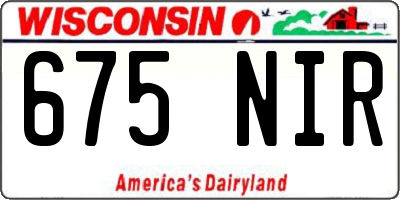 WI license plate 675NIR