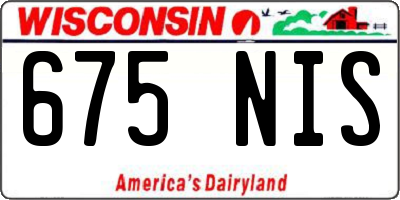 WI license plate 675NIS