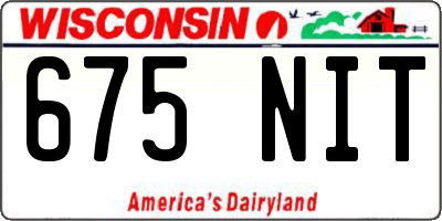 WI license plate 675NIT