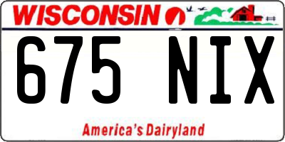 WI license plate 675NIX