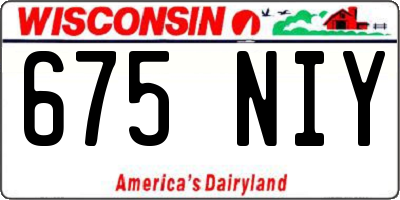 WI license plate 675NIY
