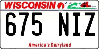 WI license plate 675NIZ