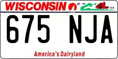 WI license plate 675NJA