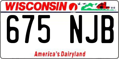 WI license plate 675NJB